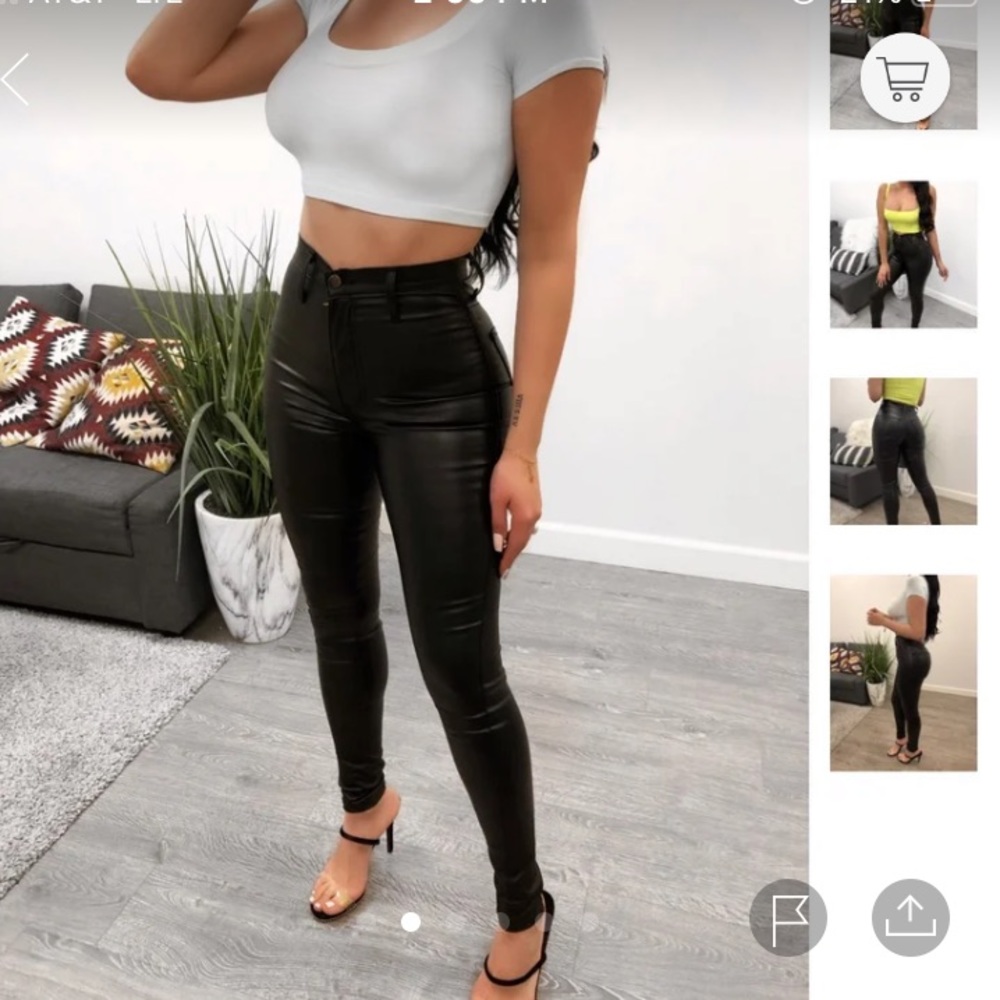 Faux leather pants